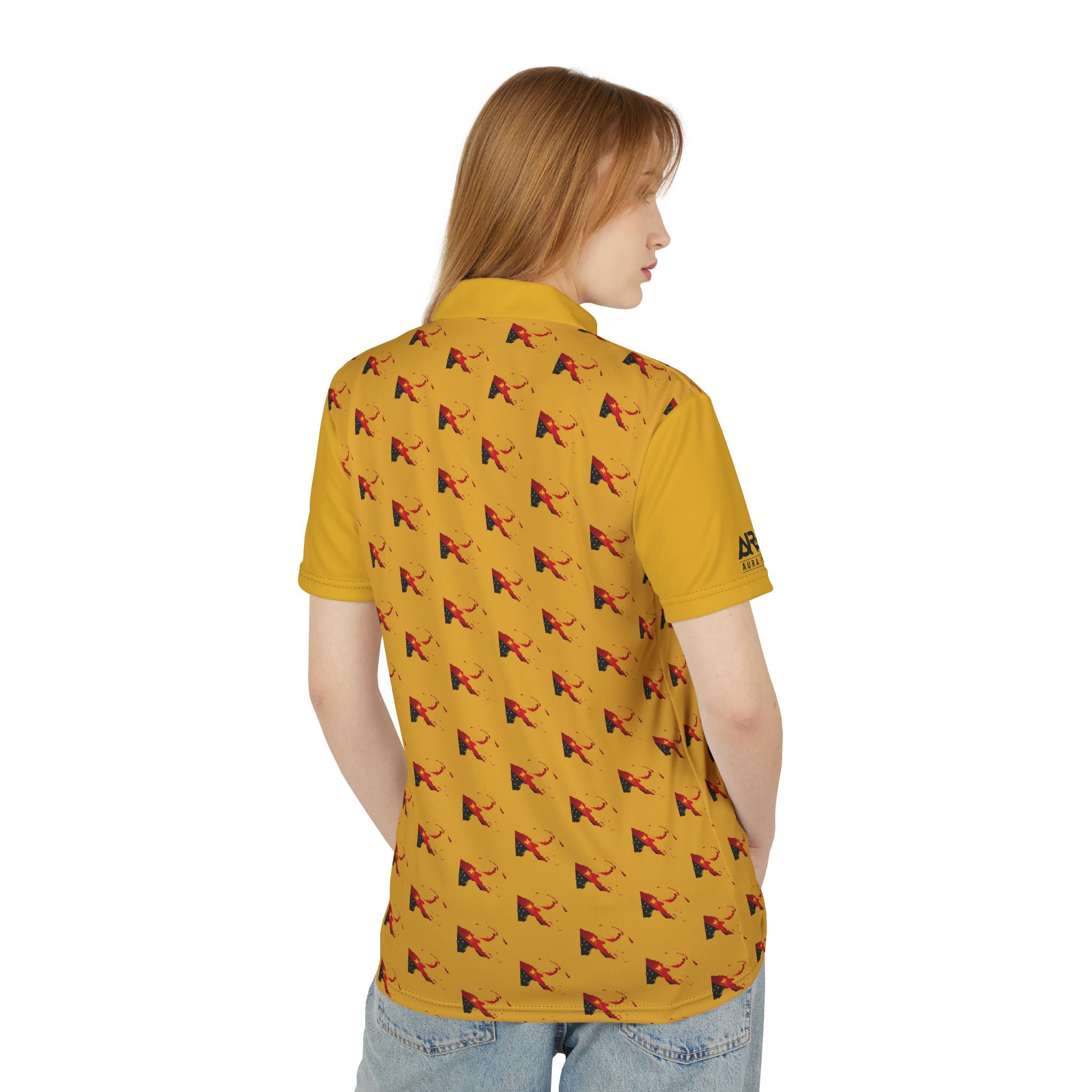 Kumul Gold Polo Shirt | Printed PNG Map Design
