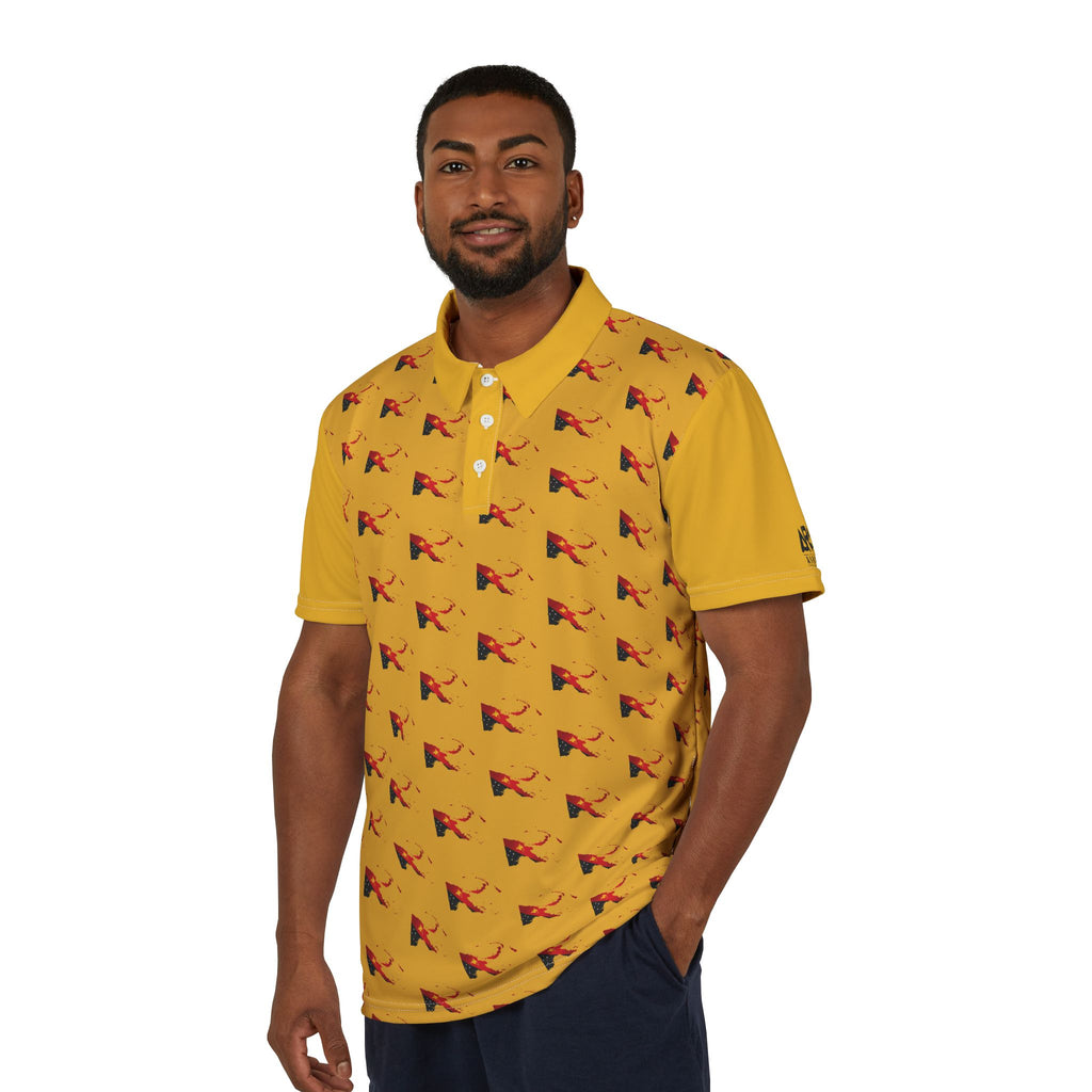 Kumul Gold Polo Shirt | Printed PNG Map Design