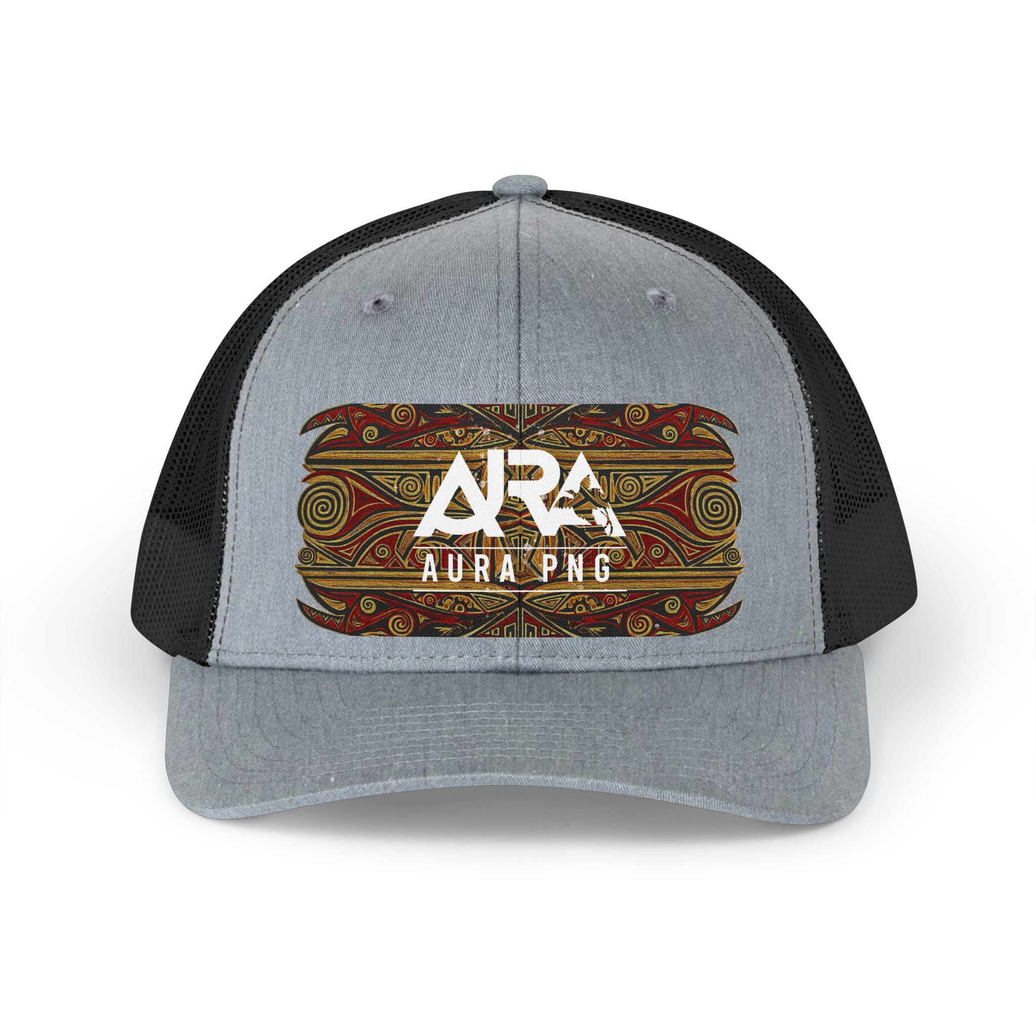 Papua New Guinea Heritage Aura Trucker Hat | Retro Tribal Emblem