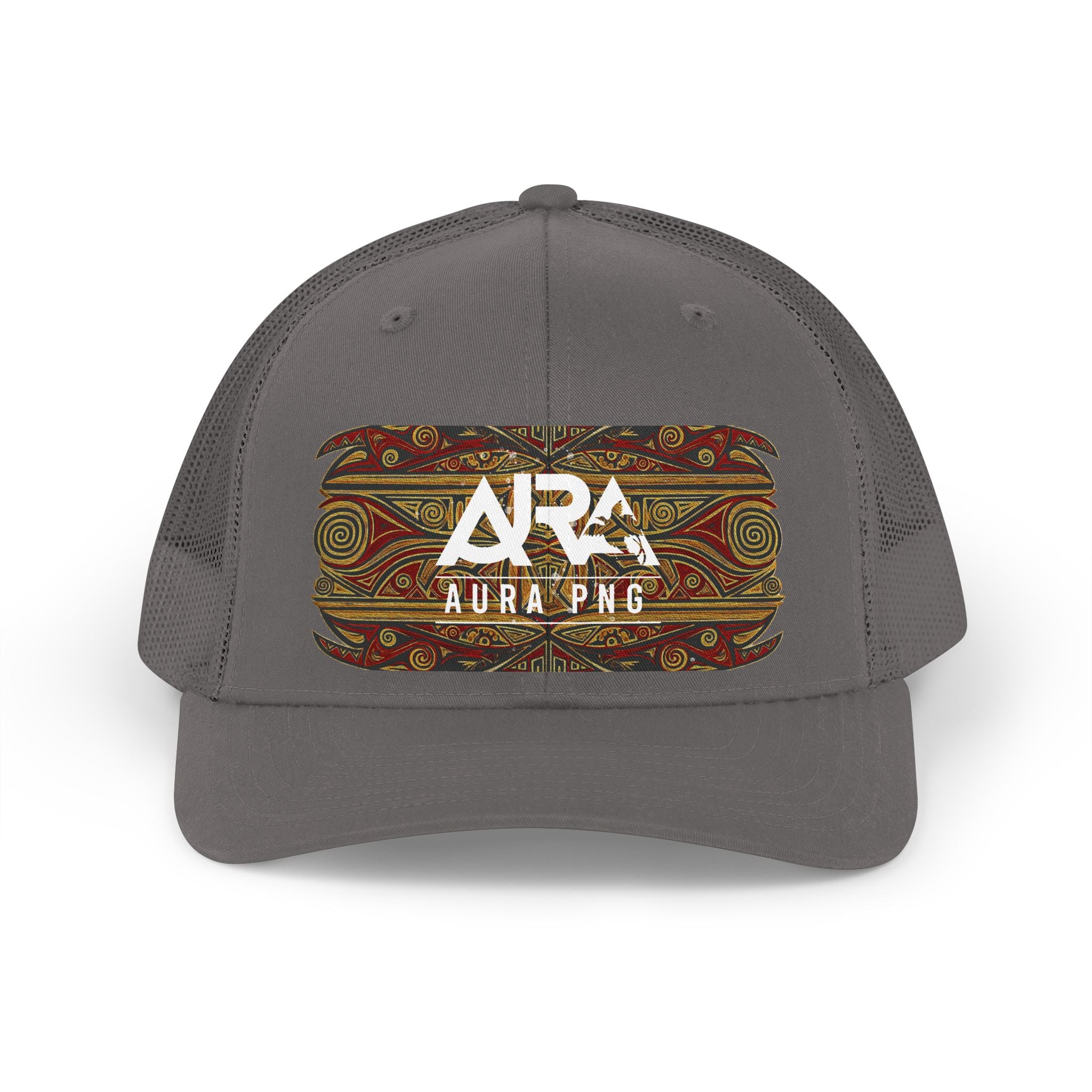 Papua New Guinea Heritage Aura Trucker Hat | Retro Tribal Emblem
